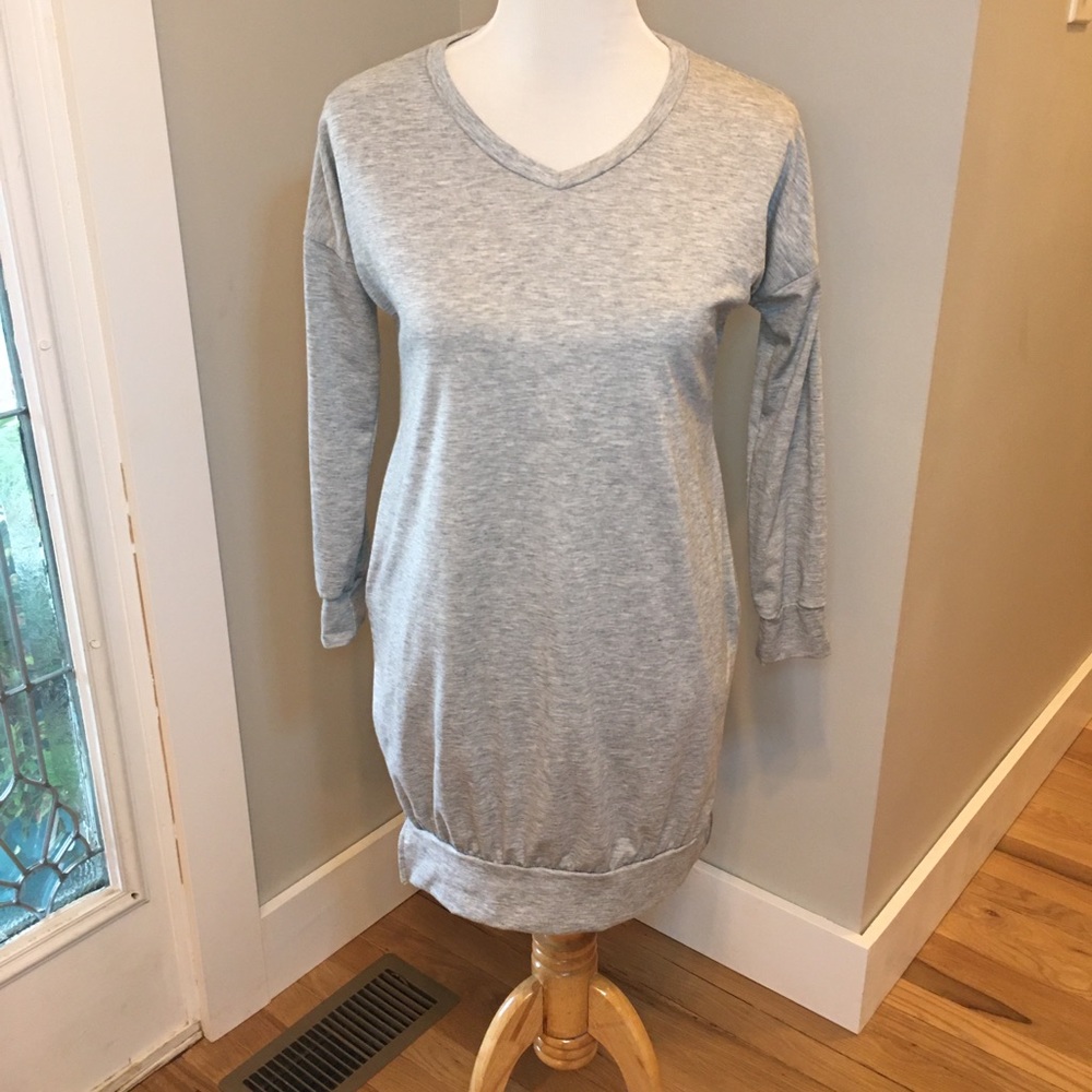 Gray sweatshirt dress